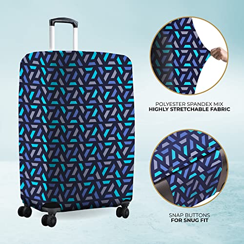 Nasher Miles Polyester 55 (20 Inch) Small Protective Luggage Cover - Blue Cells Design - Image 5