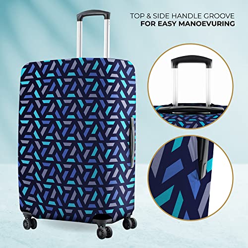Nasher Miles Polyester 55 (20 Inch) Small Protective Luggage Cover - Blue Cells Design - Image 4