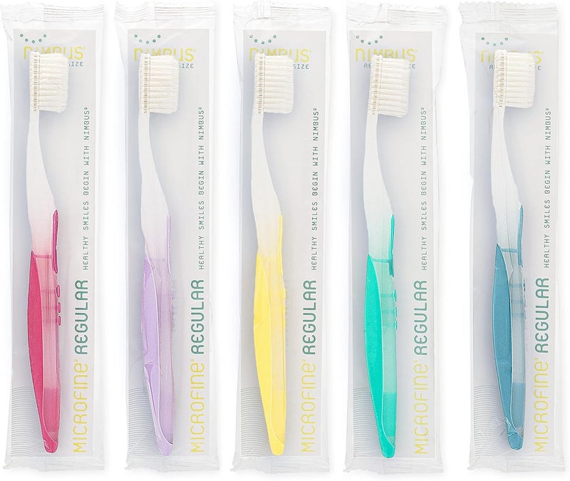 Nimbus Microfine Toothbrush - Regular Pack of 10 with Assorted Colors - Image 1