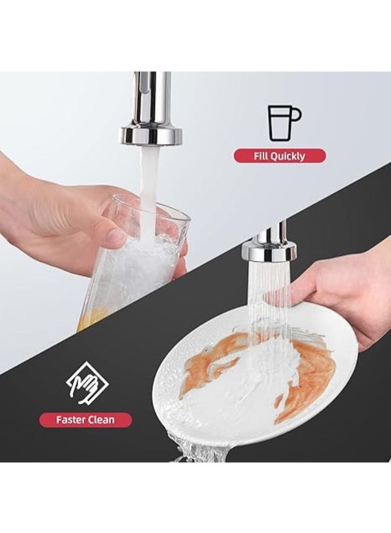 Kitchen Sink Mixer Tap | Spring Kitchen | Faucet with Pull Down Sprayer | 2 Spray Modes | High Arc Single Handle Lever | Kitchen Tap (Chrome) - Image 4
