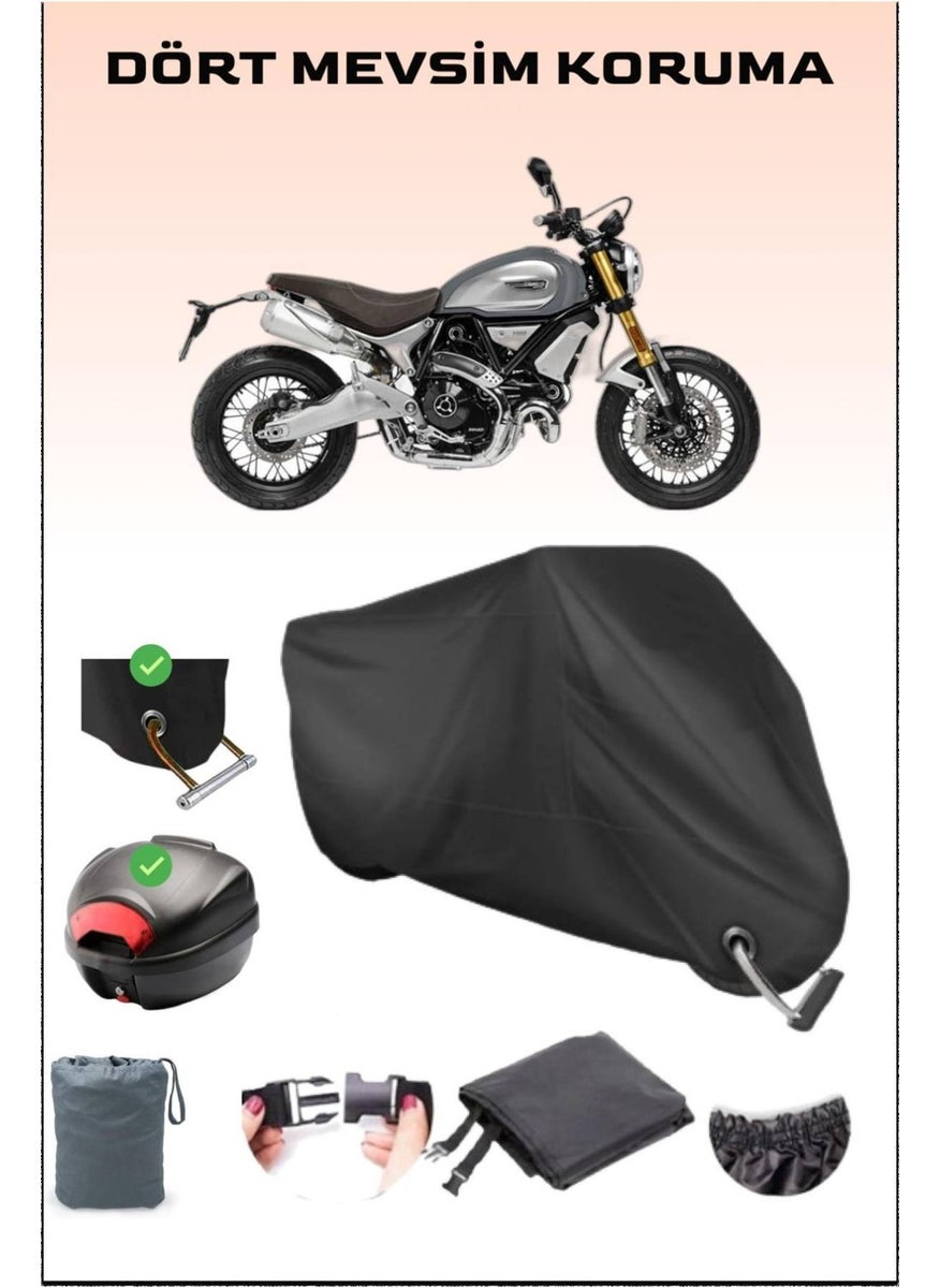 Breen - Ducati Scrambler 1100 Special Rear Bag and Lock Compatible Black Motorcycle Canvas, Safe - Image 1
