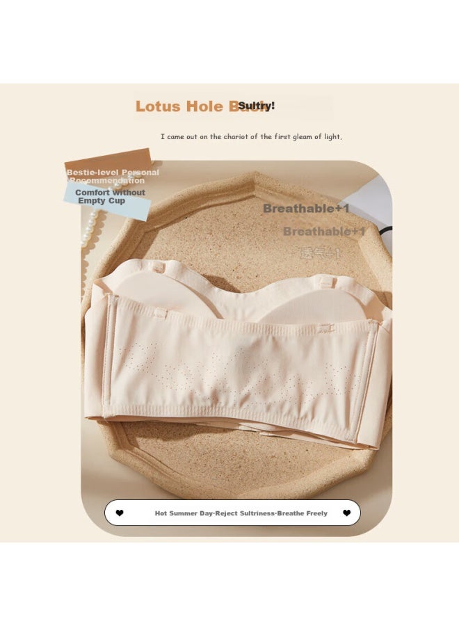 Modal Push-up Bra For Small Chest, Strapless, Anti-slip, Bandeau, Anti-exposure, Seamless, Backless Bra, Foundation Liquid Skin Color - Image 2