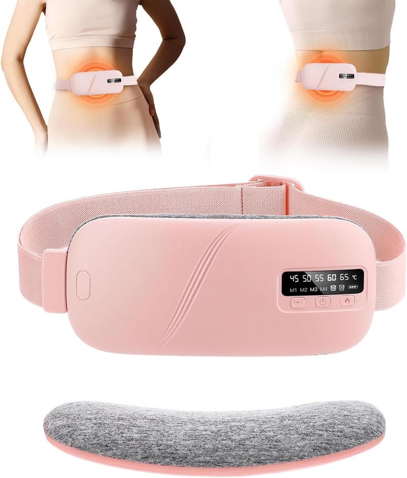 Period Heating Pad, DMG Cordless Electric Heating Belt, Rapid Heating Pad with 5 Heating Levels and 4 Vibrating Massage Modes,Back or Belly Pain Relief for Women for Girls and Women(B) - Image 1