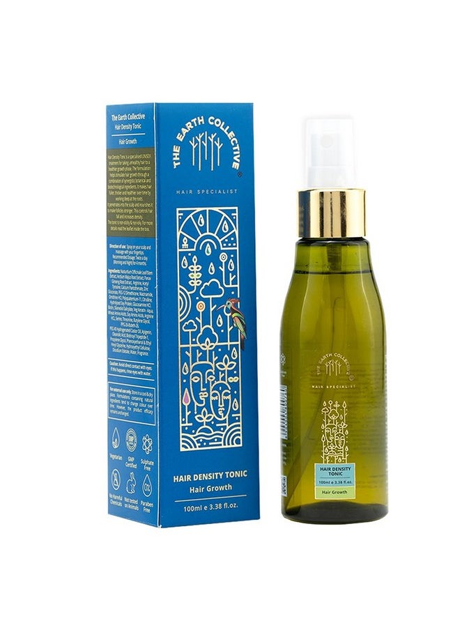 THE EARTH COLLECTIVE - Hair Density Tonic, Reduce Hair Fall And Promote Hair Growth, For Men And Women, 89% Plant Derived, 100 Ml. - Image 1