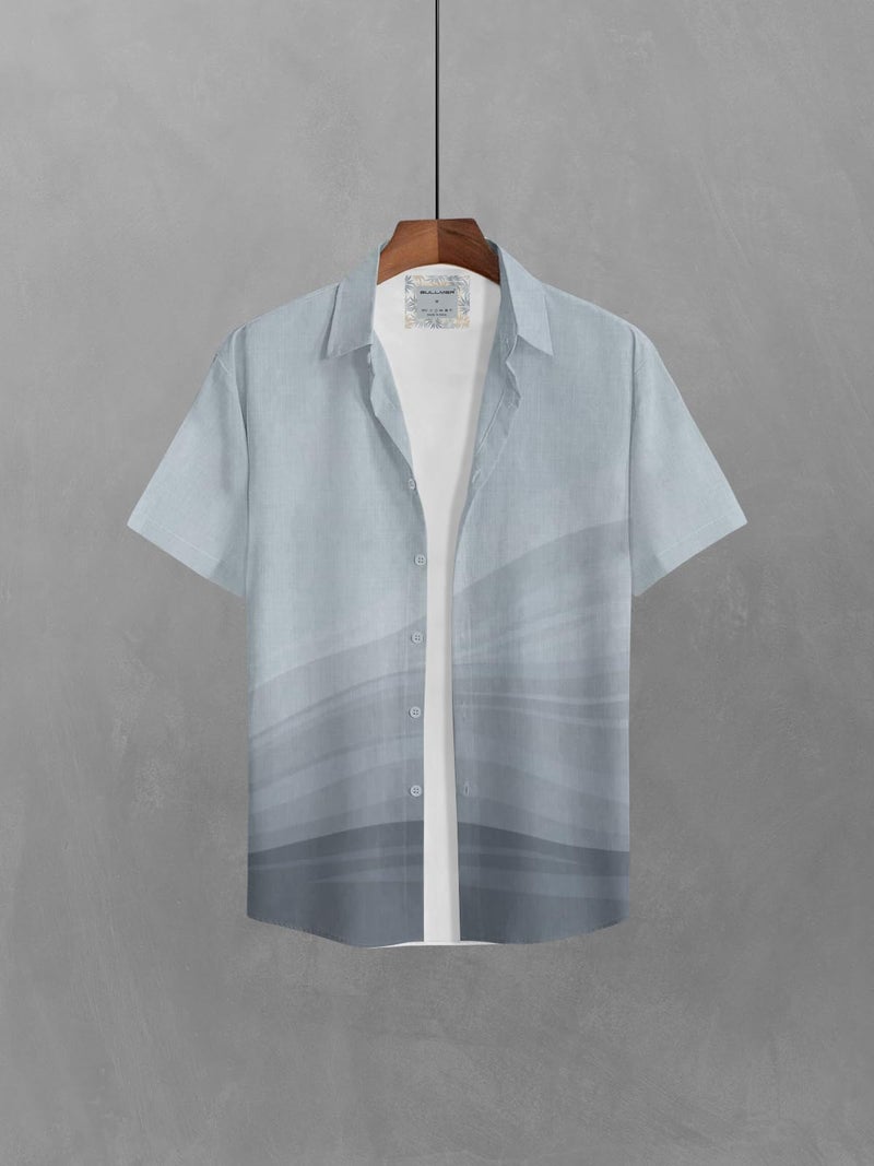 BULLMER Cotton Blend Solid Clothing Set With Trendy Shirt & Pants Co-Ords For Men Blue/Black Large - Image 3