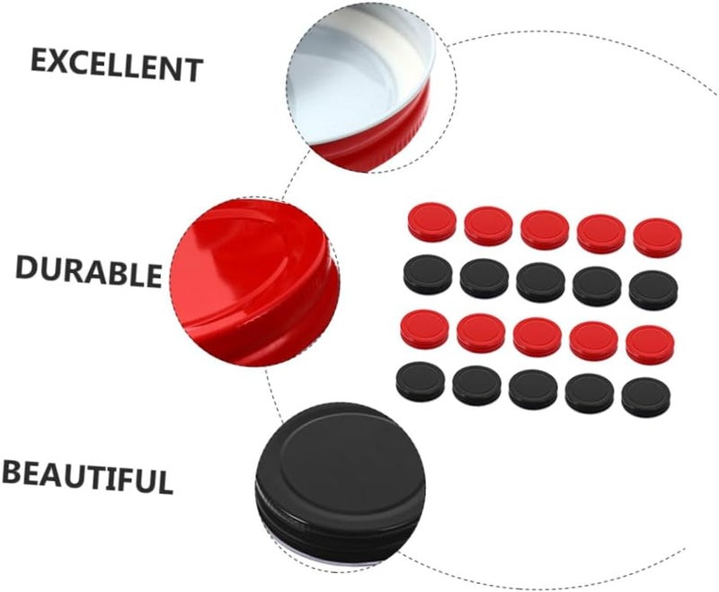 FUOYLOO 20pcs 70mm Mason Jar Tinplate Sealing Lids Set, Airtight Jar Covers with Crimson and Ebony Household Bottle Caps for Canning and Storage - Image 3