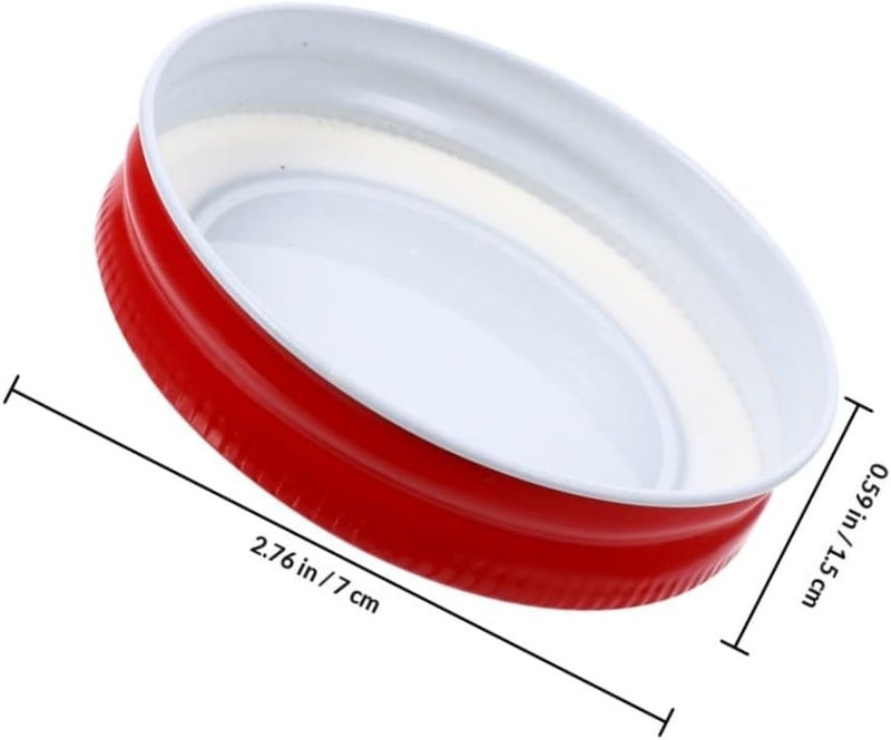 FUOYLOO 20pcs 70mm Mason Jar Tinplate Sealing Lids Set, Airtight Jar Covers with Crimson and Ebony Household Bottle Caps for Canning and Storage - Image 2