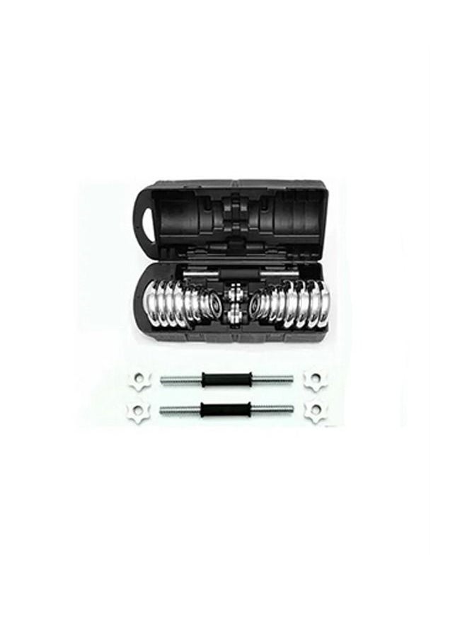 Max Strength 10kg Chrome Dumbbell Set Adjustable Home Gym Workout  - Image 3