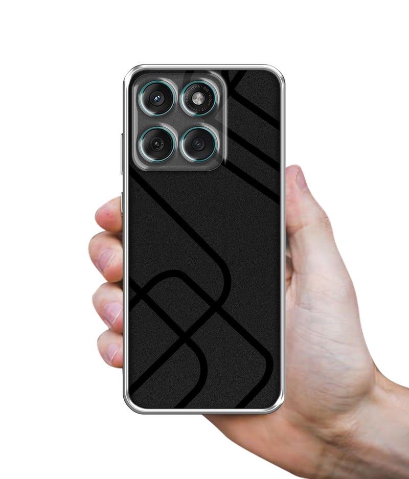 Casotec Zig-Zag Black Line Design Printed Silicon Soft TPU Back Case Cover for Motorola Moto G86 5G / G86 Power 5G - Image 3
