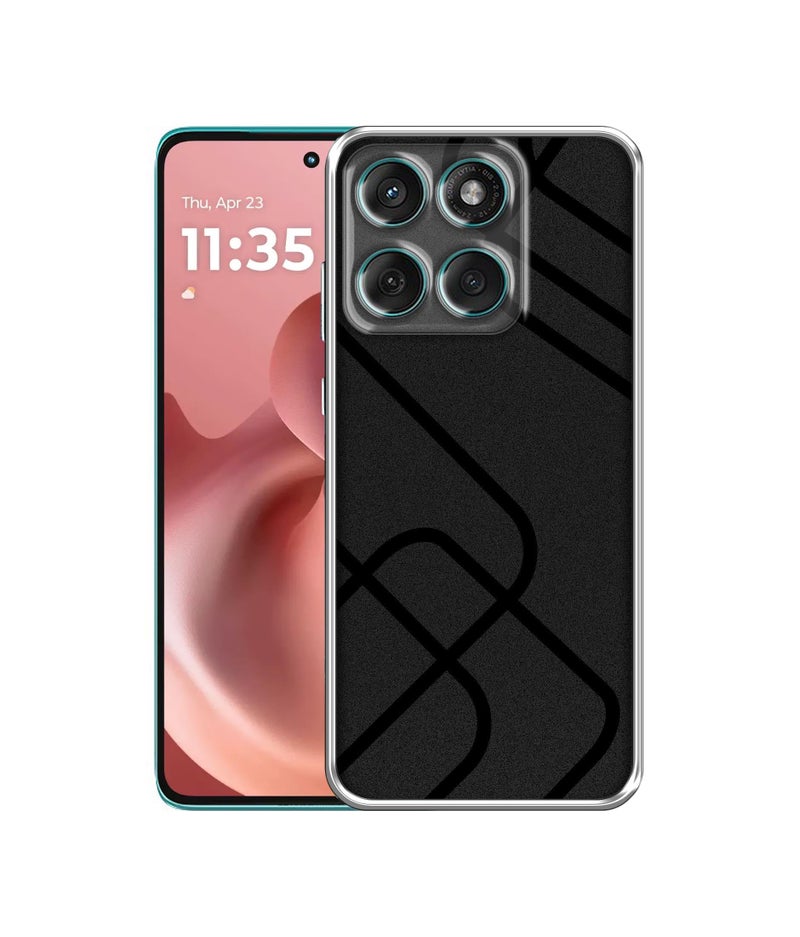 Casotec Zig-Zag Black Line Design Printed Silicon Soft TPU Back Case Cover for Motorola Moto G86 5G / G86 Power 5G - Image 1