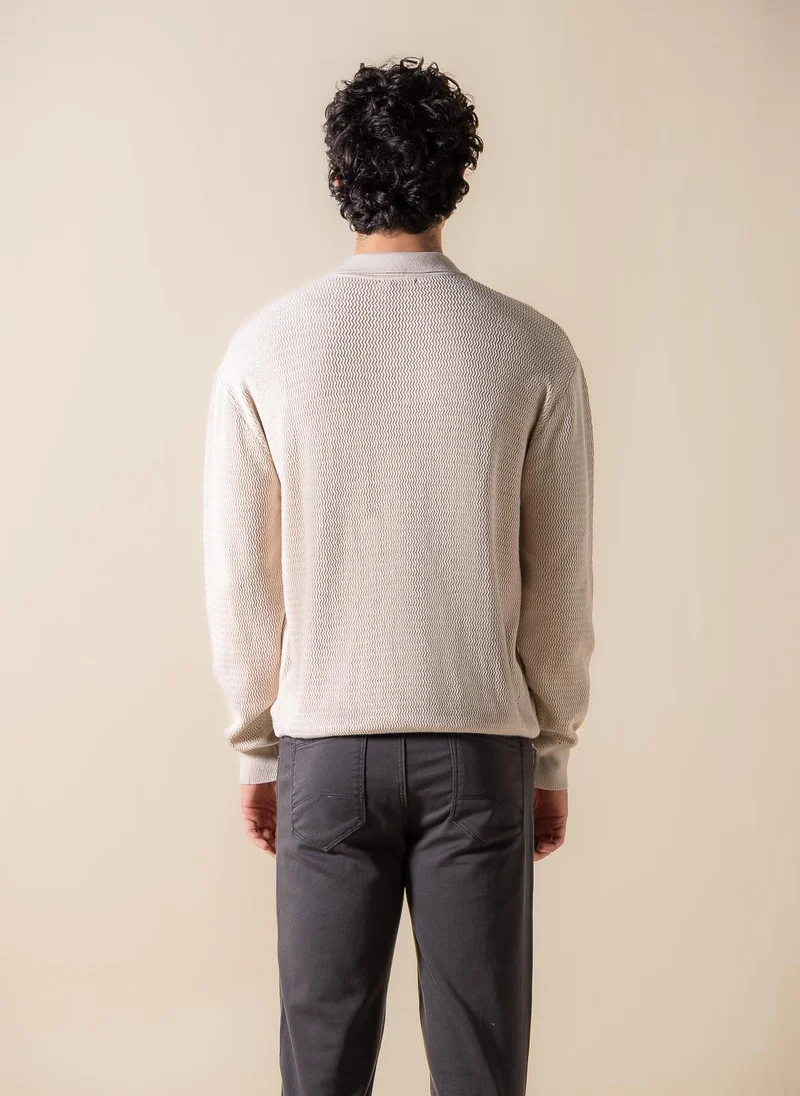 SHAPES TEXTURED POLO SHIRT