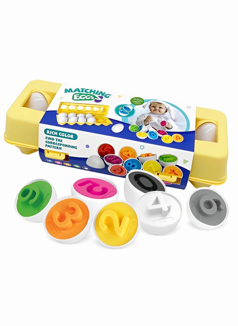 MEBEGIN - Fun Number Matching Toy, 12PCS Realistic Toy Eggs with Child-Safe Design, Matching Egg Toy Set, Number Recognition Toys for Kids, Early Educational Montessori Toys, Travel Game, Ideal Gift for Kids - Image 1