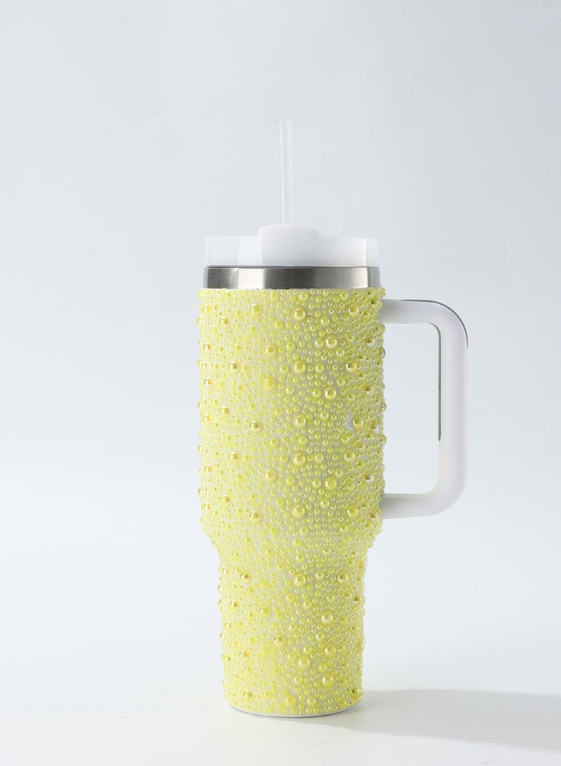 آذاد 40 أونصة من حجر الراين تمبلر الفولاذ المقاوم للصدأ كأس النساء الماس اللامع سيارة السفر ثيرموس القهوة زجاجة الماء