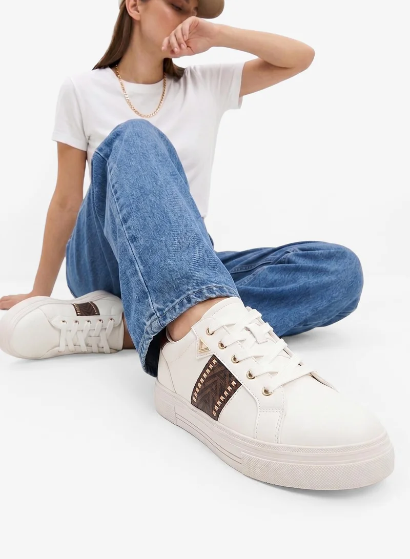 Aldo WHITE COMBO Saddie Low Top Sneakers for Women | Best Price UAE
