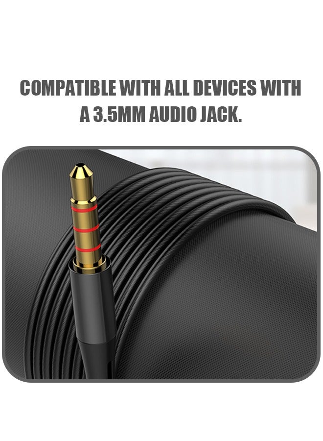 Wired Earbuds Earphones in Ear Headphones, Deep Bass Clear Sound Gaming headset, Fits 3.5mm Jack (Black)