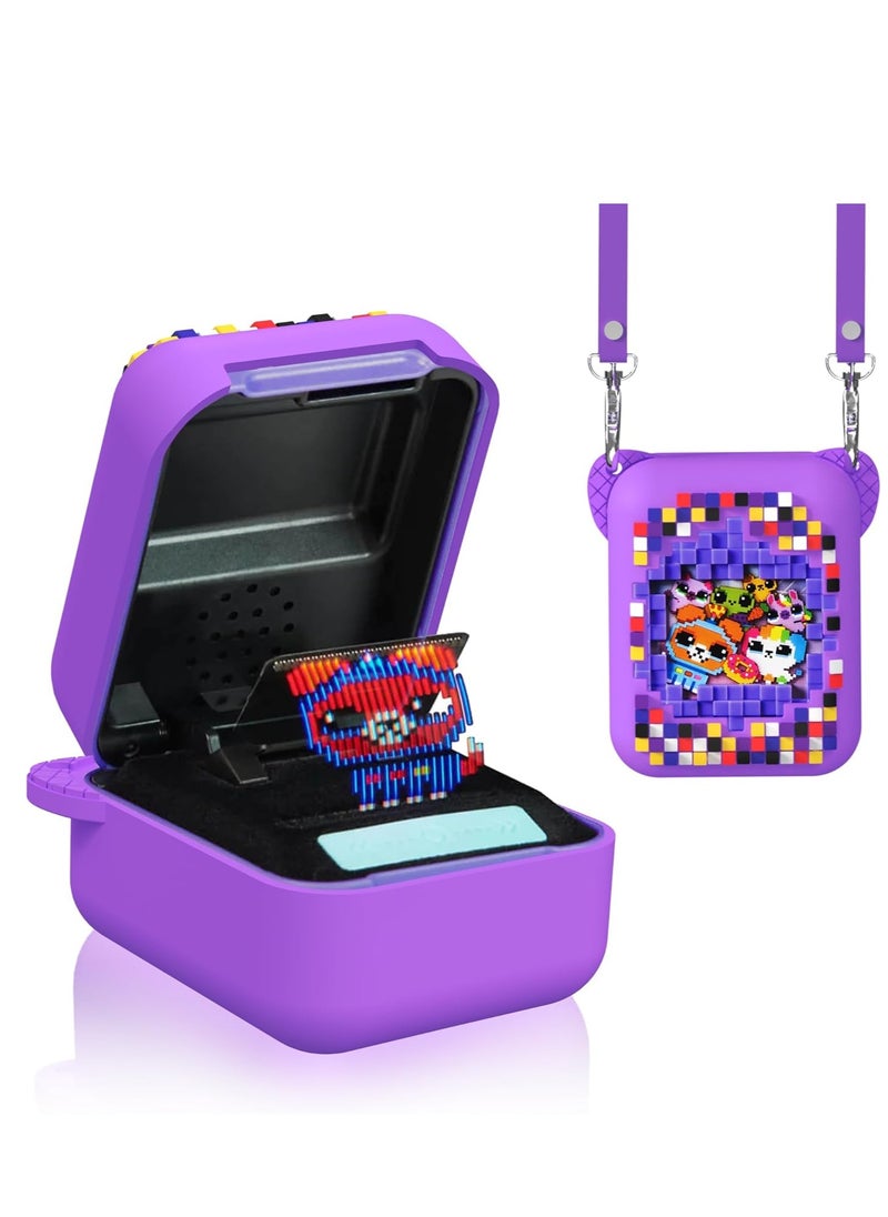 KASTWAVE Silicone Case for Bitzee Digital Pet Interactive Virtual Toy, Case for Bitzee with lanyard, Protective Skin for Bitzee Interactive Toy Digital Pet Accessories for Girls and Boys- Purple  - Image 1