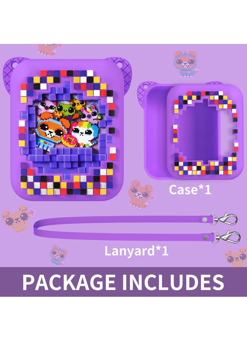 KASTWAVE Silicone Case for Bitzee Digital Pet Interactive Virtual Toy, Case for Bitzee with lanyard, Protective Skin for Bitzee Interactive Toy Digital Pet Accessories for Girls and Boys- Purple  - Image 4