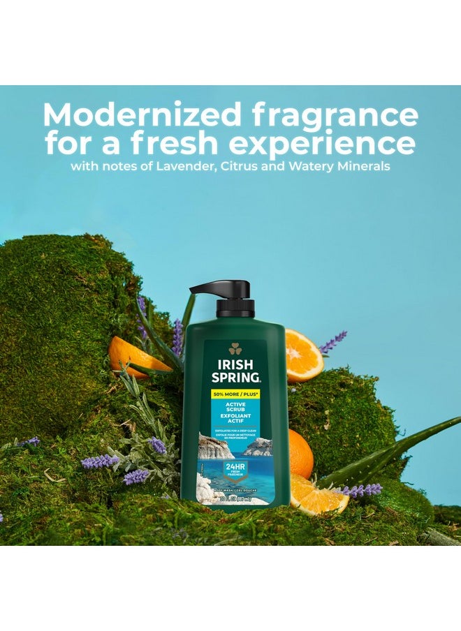 Irish Spring Active Scrub Moisturizing Face And Body Wash 30 Oz Pump Bottle  - Image 3