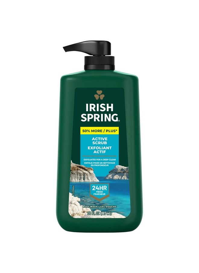 Irish Spring Active Scrub Moisturizing Face And Body Wash 30 Oz Pump Bottle  - Image 1