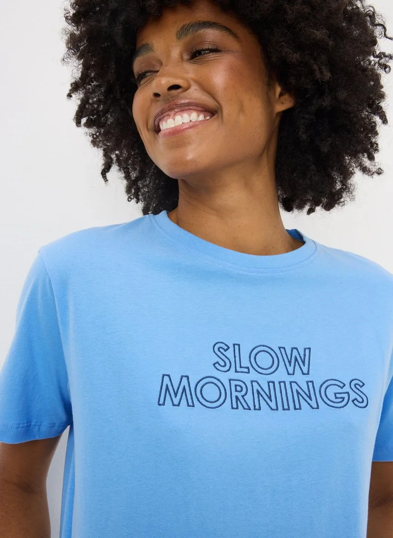 Matalan Blue Slow Mornings Pyjama Set