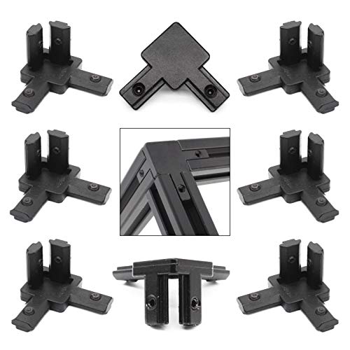 BLCCLOY 8Pcs 2020 Aluminum Extrusion T Slot Corner Bracket 20 Series Extruded Hardware 3 Way Tri Connector with Set Screw for 20/20 2040 T V Slot Black Aluminum Profile Frame Fitting - Image 1