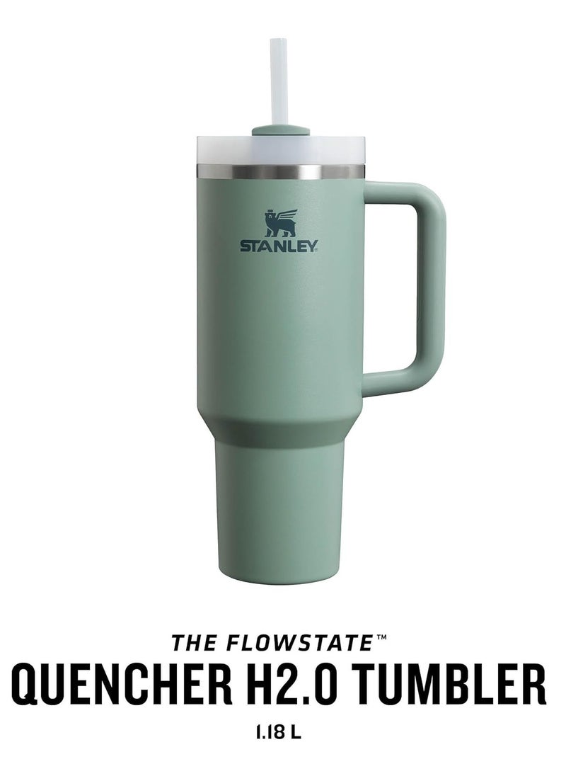 Stanley - Quencher H2.0 FlowState™ Tumbler 1.2L – Shale – Large Vacuum Insulated Stainless Steel Travel Mug with Straw, Lid & Carry Handle – Cold for 11 Hours, Iced for 48 Hours, Dishwasher Safe – Reusable Water Bottle for Hot or Cold Drinks - Image 1