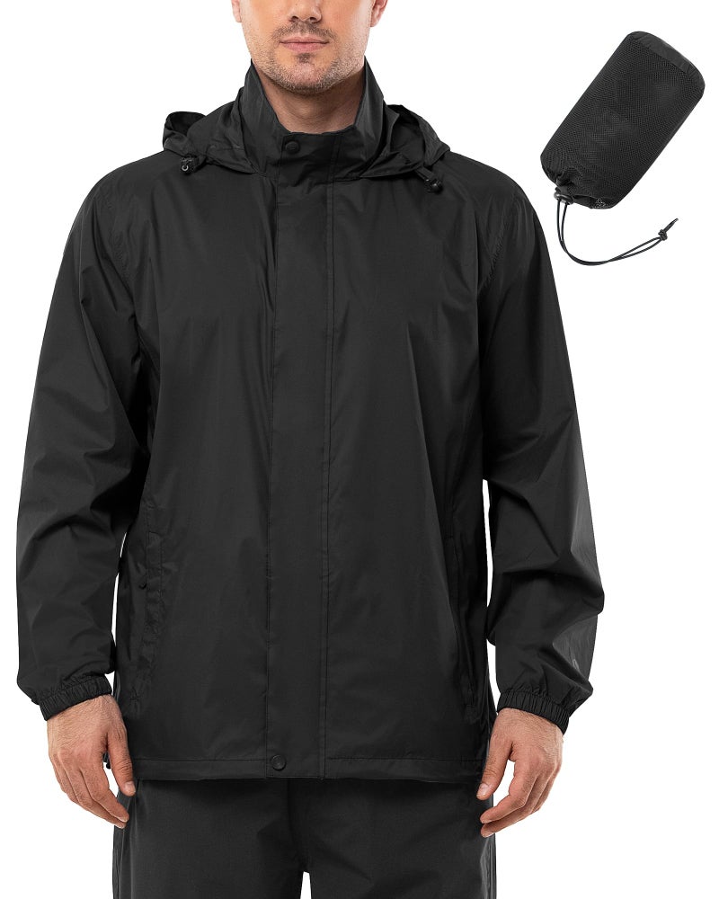 Outdoor Ventures Men's Rain Jacket Waterproof Lightweight Packable Rain Shell Raincoat with Hood for Golf Hiking Travel - Image 1