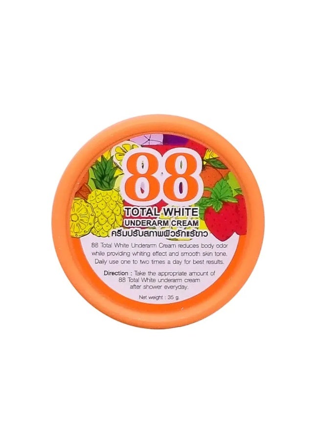 88 Total White Underarm Cream – Thai Whitening Deodorant Cream | Brightens Dark Underarms, Reduces Odor & Sweat, Smooth Skin Care - Image 4