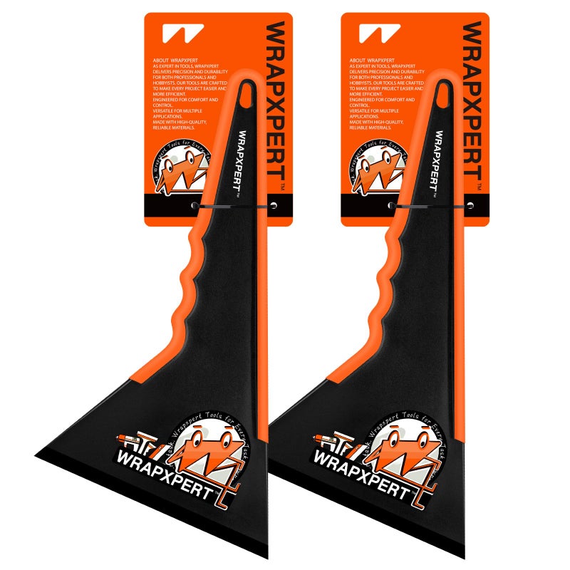 WRAPXPERT Window Tint Squeegee 2 Pack Long Handle Window Tint Tools Squeegee for Car Windows Tinting TriEdge Contour Tool for WindshieldSide MirrorsRear GlassFront Windows Film Installation - Image 3