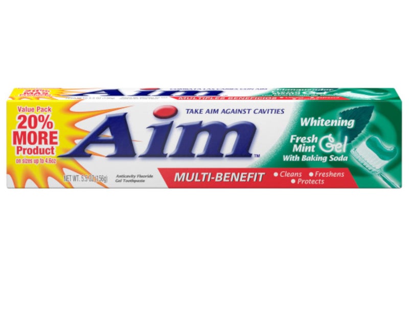 Aim Toothpaste 6 oz Tube (pack of 6) Fresh Mint gel - Image 2