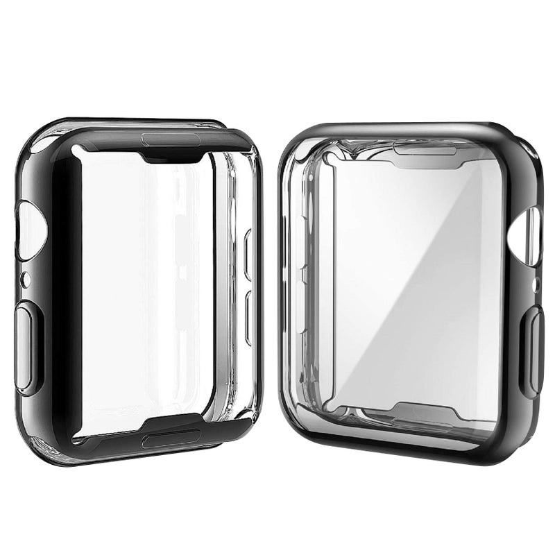 JULK Case for Apple Watch Series 6/SE/5/4 44mm [2-Pack] - TPU HD Ultra-Thin Cover (1 Black+1 Transparent) - Image 1