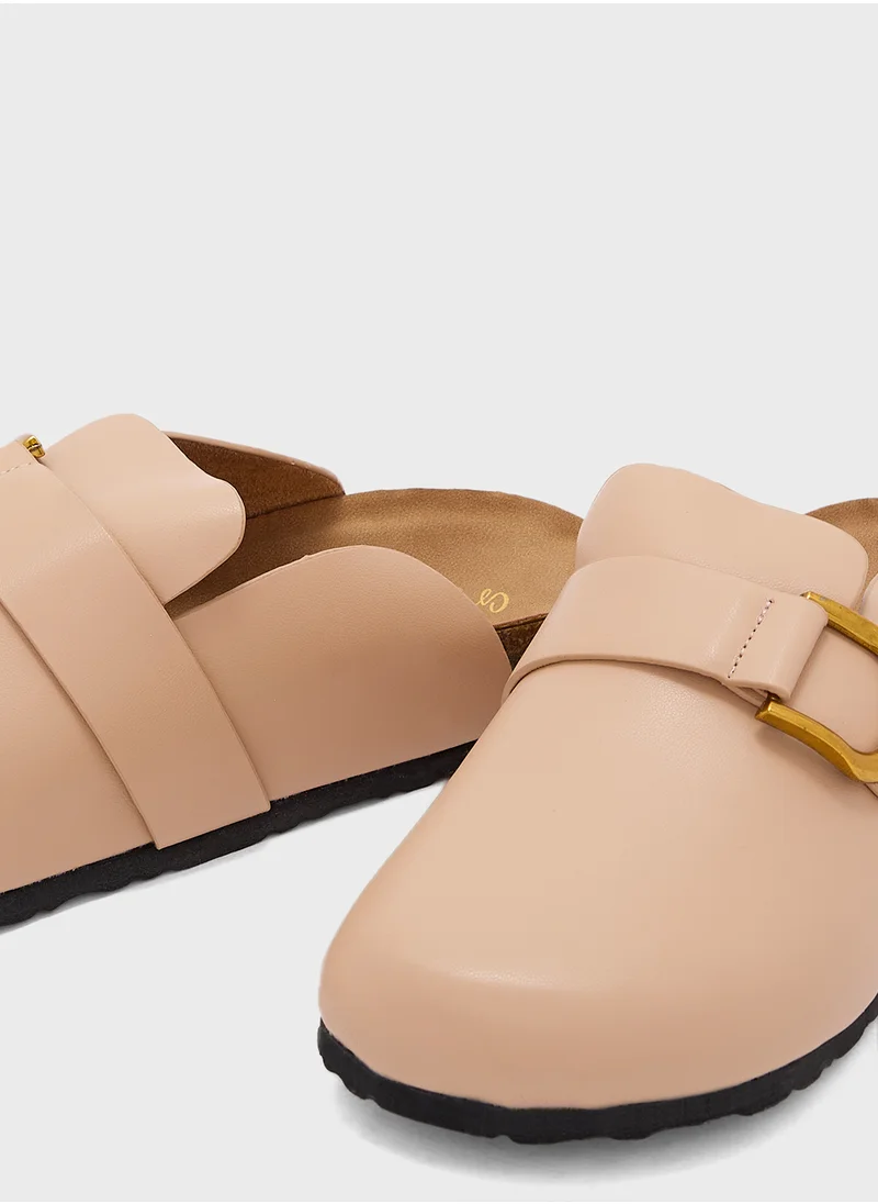 Ginger Oversized Buckle Detail Clog Sandal