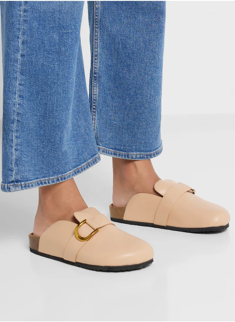 Ginger Oversized Buckle Detail Clog Sandal