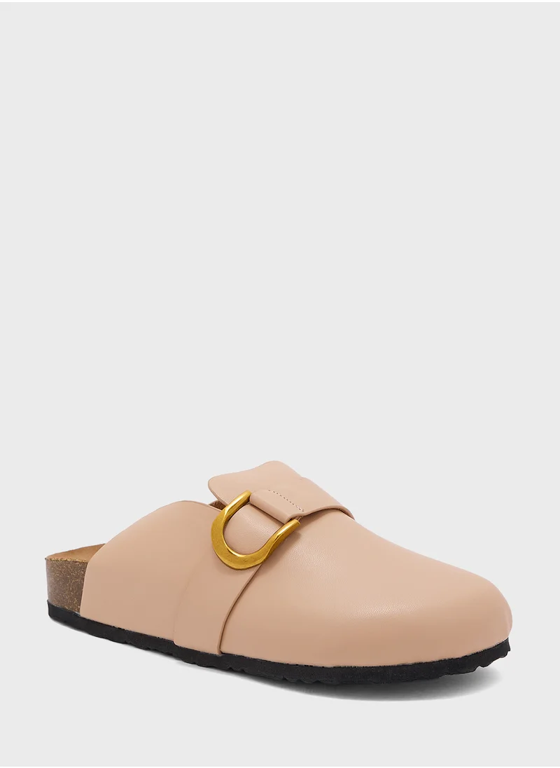 Ginger Oversized Buckle Detail Clog Sandal