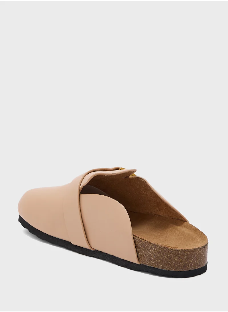 Ginger Oversized Buckle Detail Clog Sandal