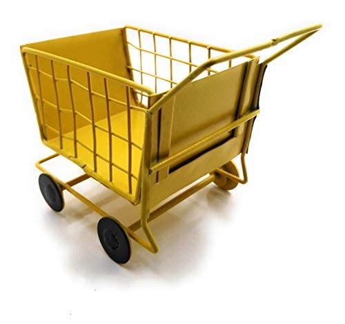 BOGEN LITE BOGEN LITE Metal Shopping Cart Shape Platter Trolley for Kitchen Dinning Table Serving Platter Specially Designed to Serve Biscuits Popcorns Snacks Pakoras Finger Chips etcYellow - Image 5