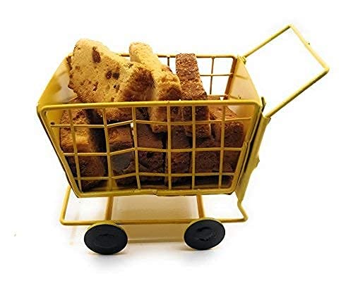 BOGEN LITE BOGEN LITE Metal Shopping Cart Shape Platter Trolley for Kitchen Dinning Table Serving Platter Specially Designed to Serve Biscuits Popcorns Snacks Pakoras Finger Chips etcYellow - Image 2