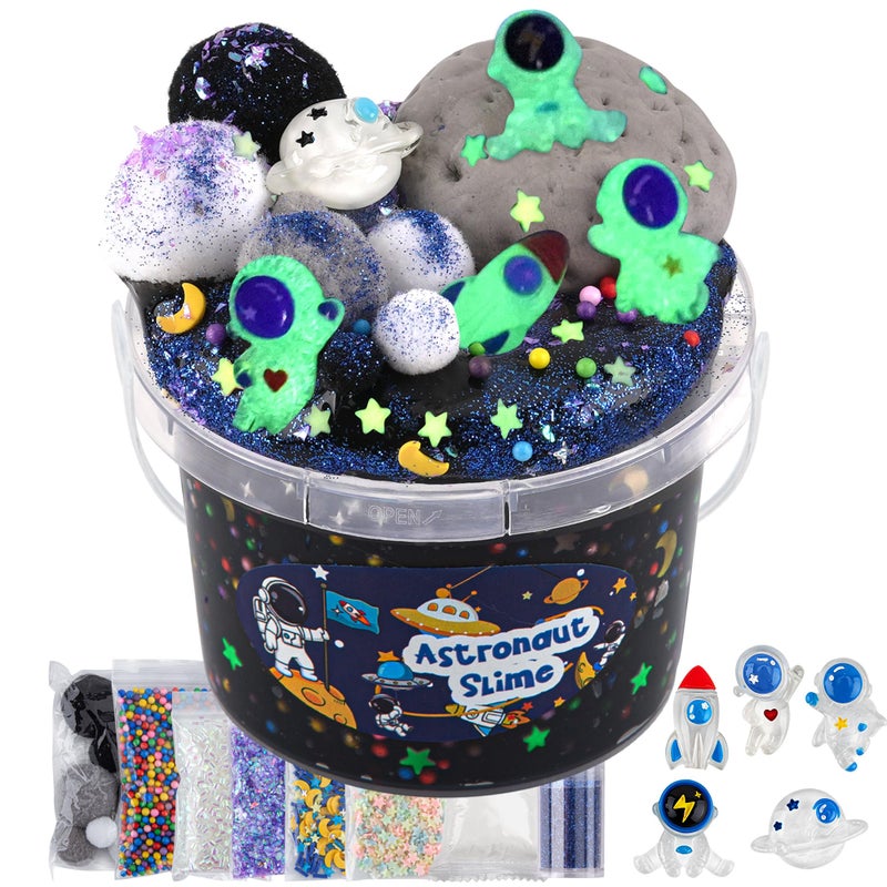 Okaybee Astronaut Galaxy Slime for Kids, Big Slime Bucket with Clay, Glow in The Dark Slimes Kit for Girls and Boys Ages 8-12, Slimes Party Favors for Birthday Easter, Sensory DIY Toys - Image 1