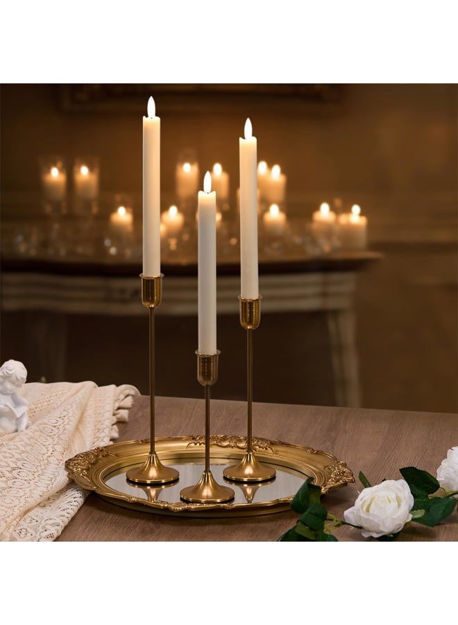 Batoslee Candlestick Holders, Taper Candle Holders Set of 6, Vintage Gold Candle Sticks Holder Decor for Table Centerpiece, Fireplace Mantel, Weddings & Housewarming Décor with Gift Box - Image 5