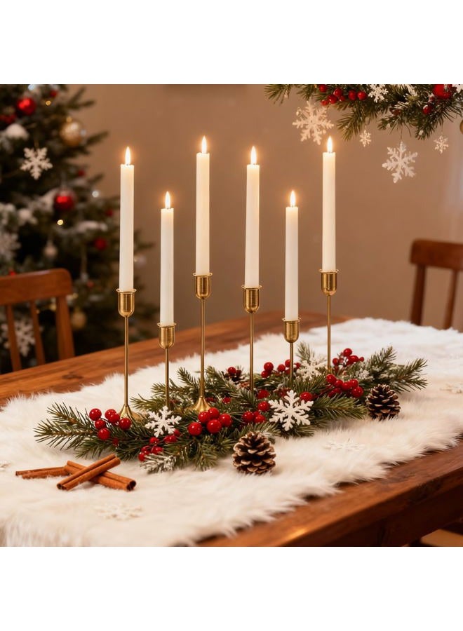 Batoslee Candlestick Holders, Taper Candle Holders Set of 6, Vintage Gold Candle Sticks Holder Decor for Table Centerpiece, Fireplace Mantel, Weddings & Housewarming Décor with Gift Box - Image 4