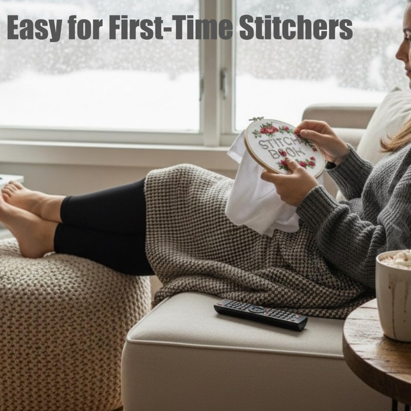 TenDawn Basic Embroidery Starter Kit â€“ 12 Essential Stitches, Fabric Practice Book for Beginners, Easy Entry Sewing Set - Image 5