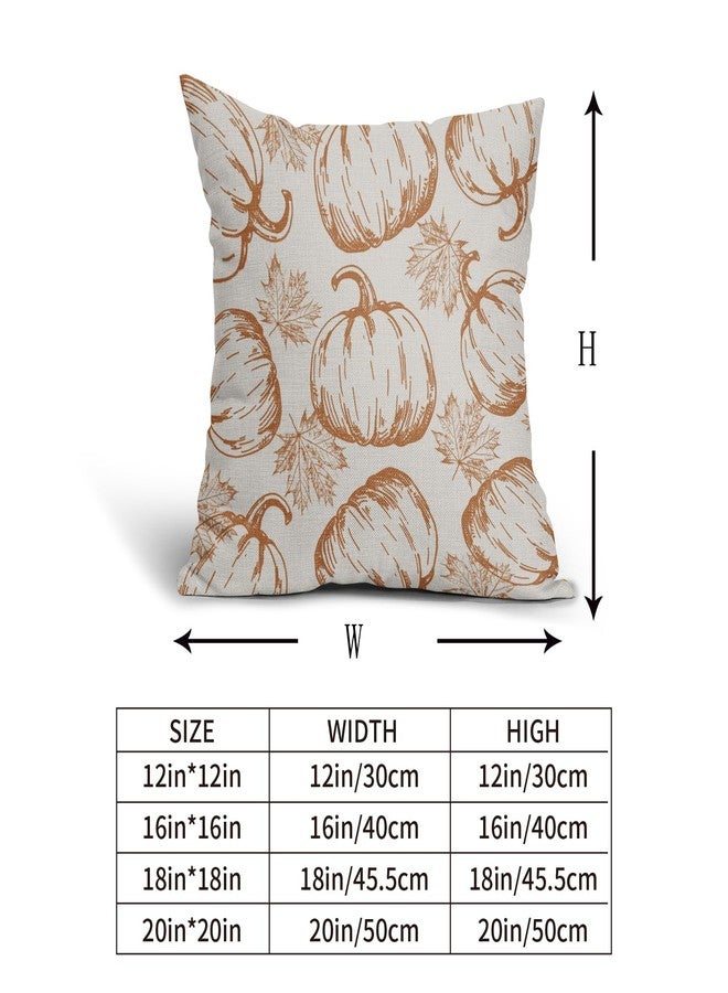 Sivirary Fall Thanksgving Harvest Pillow Covers 18x18 Inch Set of 2 Burnt Orange Pumpkin Print Decorative Throw Pillowcases Outdoor Farmhouse Autumn Themed Cushion Cases Decor for Sofa Couch Bed - Image 5