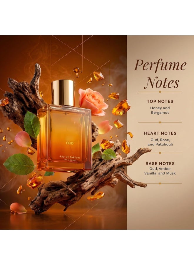بخاخ عطر عود فاخر أو دو بارفان للجنسين (100 مل / 3.3oz) - عطر شرقي بتركيز قوي يدوم طويلاً بنغمات العسل والبرغموت والعود والعنبر للرجال والنساء - Image 2