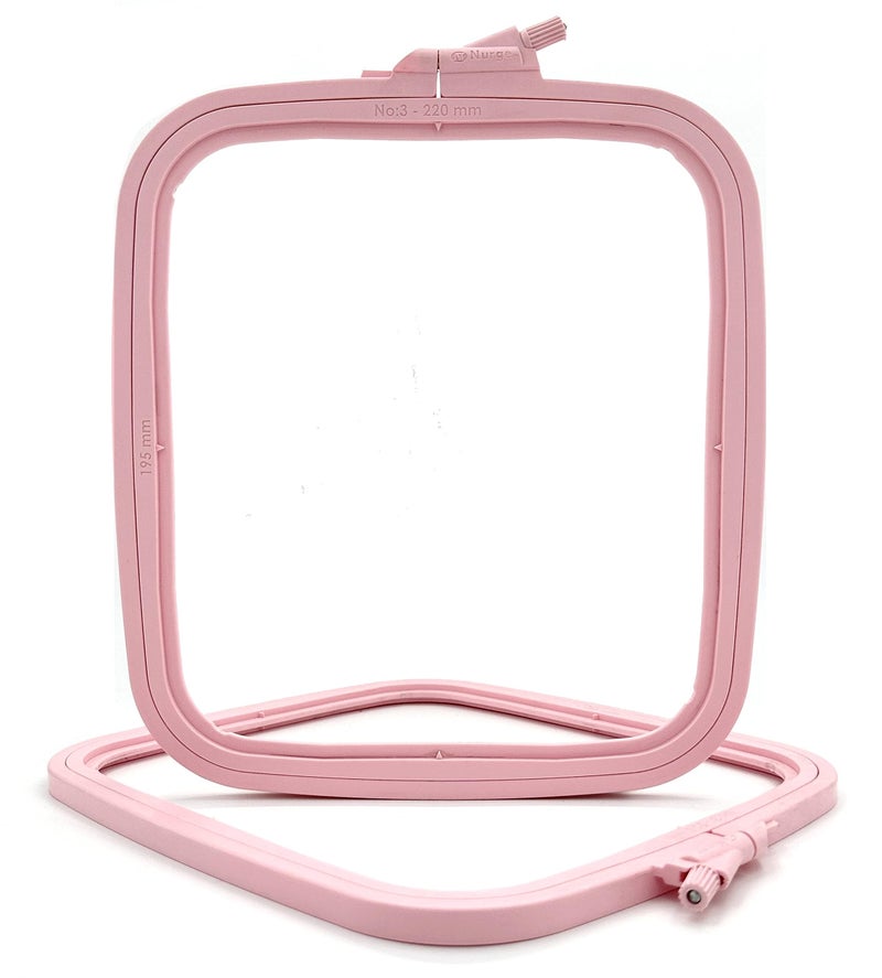 Nurge Pink Medium No3 Plastic Square Embroidery Hoop Cross Stitch Hoops Punch Needle Hoop DIY Craft SewingABS Plastic Embroidery Hoops