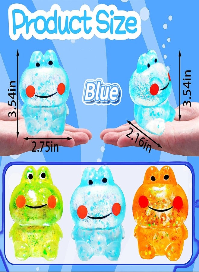 EVDERS 1Pcs Frog Squishy Stress Balls for Kids Adults Stretchy Fidget Ball for Anxiety Stress Relief Hand Therapy Sensory Squishy Ball Squeeze Fidgets for Party Favors Classroom Prizes (Blue) - Image 2