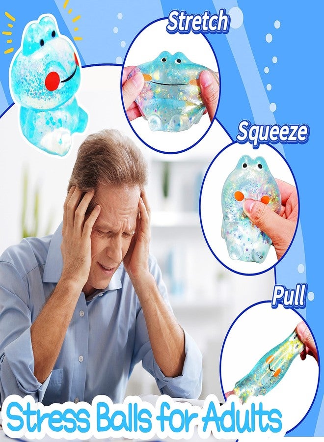 EVDERS 1Pcs Frog Squishy Stress Balls for Kids Adults Stretchy Fidget Ball for Anxiety Stress Relief Hand Therapy Sensory Squishy Ball Squeeze Fidgets for Party Favors Classroom Prizes (Blue) - Image 4