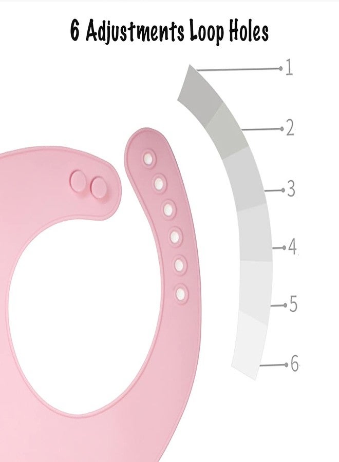 GUCHIGU Waterproof Silicone Baby Bib for Feeding Babies and Toddlers, Cute Cartoon Printing Unisex Set of 1 Silicon Baby Bibs Rice Pocket (Cat Design, Pink) - Image 2