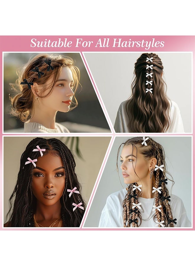 Mini Bow Hair Clips, Sweet Non-Slip Bow Hair Accessories for Women and Girls (White+Black+Rose Red+Pink) ,20-Piece - Image 4