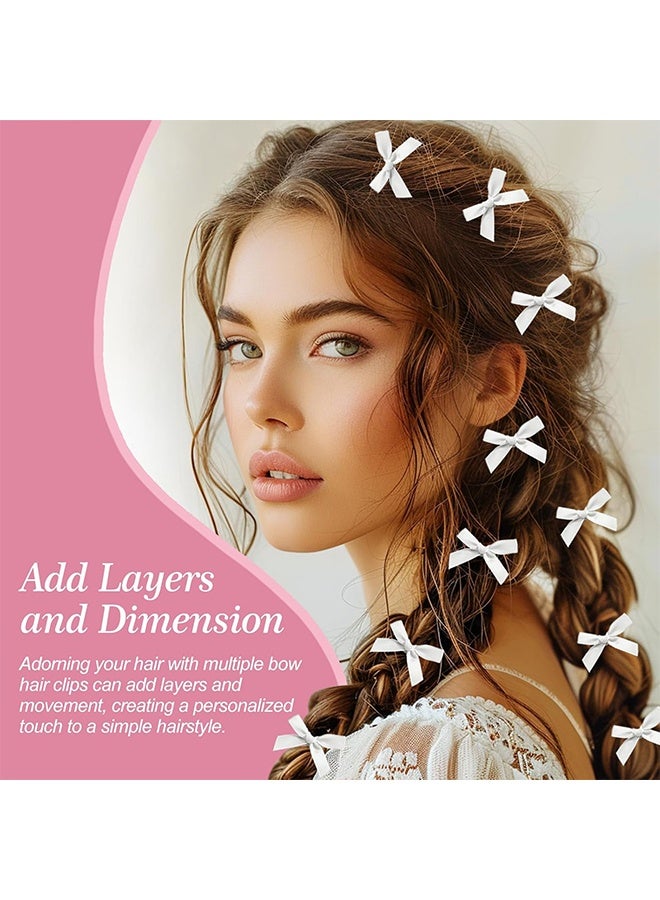 Mini Bow Hair Clips, Sweet Non-Slip Bow Hair Accessories for Women and Girls (White+Black+Rose Red+Pink) ,20-Piece - Image 2