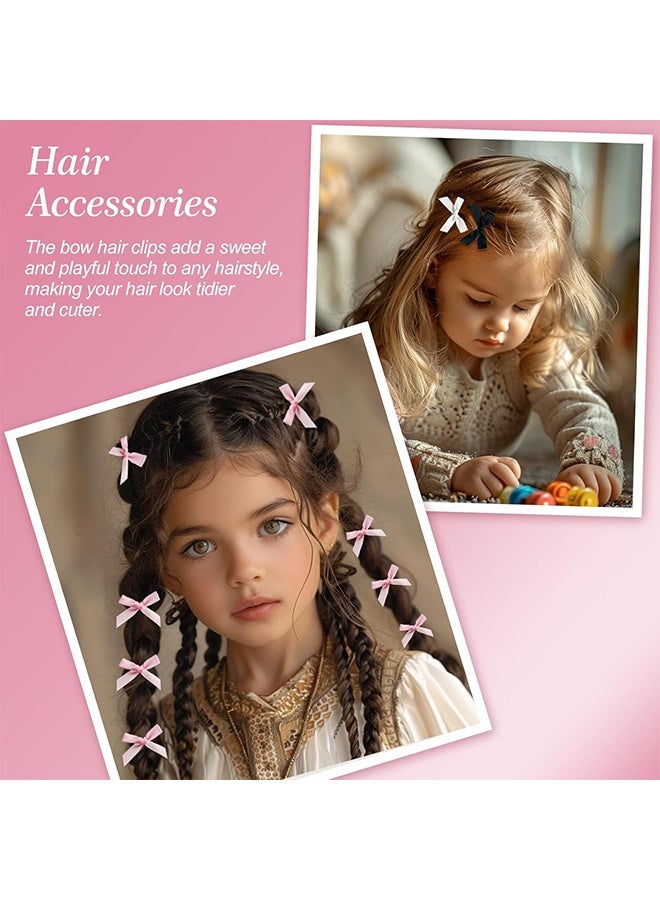 Mini Bow Hair Clips, Sweet Non-Slip Bow Hair Accessories for Women and Girls (White+Black+Rose Red+Pink) ,20-Piece - Image 3